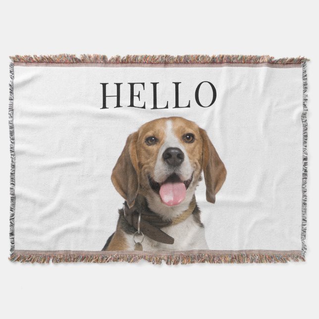 Hej Personlig Beagle Hund Porträtt Photo Filt (Framsidan)