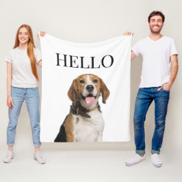 Hej Personlig Beagle Hund Porträtt Photo Fleecefilt