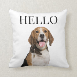 Hej Personlig Beagle Hund Porträtt Photo Kudde