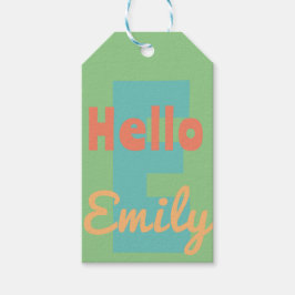 hej personlig namn myntskiva grönt Märkre för utfa Presentetikett