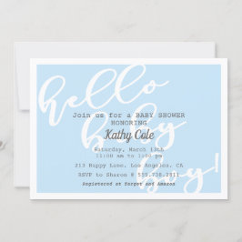 Hej Pojke - Blue Modern Baby Shower Inbjudningar