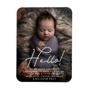 Hej Pojke Photo Personlig Birth Stats Invi Magnet
