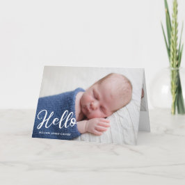 Hej Pojke Photo Simple Script Chic Birth Meddelande