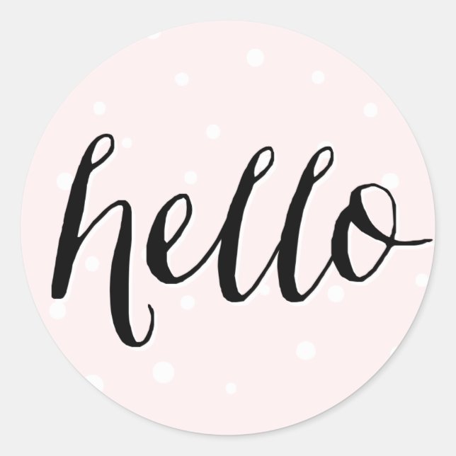 Hej!  Polka dots Sticker Runt Klistermärke (Framsida)