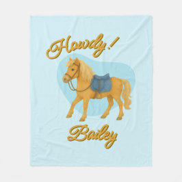 Hej! Pony Blanket | för barn personlig Gifts Fleecefilt