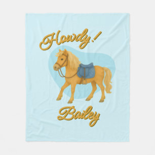 Hej! Pony Blanket för barn personlig Gifts Fleecefilt