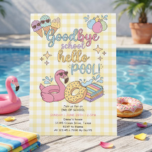 Hej Poolparty Gul Caro Inbjudan