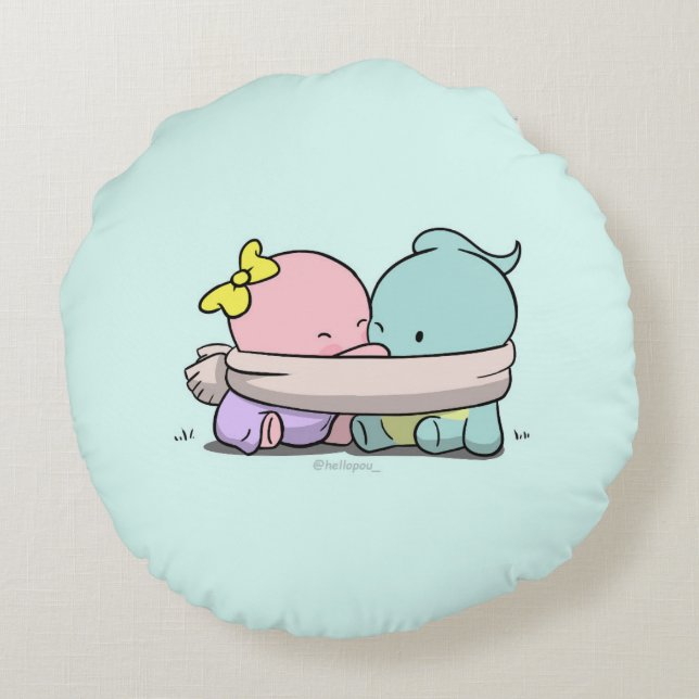 Hej Pou Pillow Rund Kudde (Baksidan)