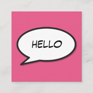 HEJ! Pratbubbla Kul Retro Serietidning Fyrkantigt Visitkort