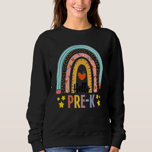 Hej Pre K Boho Rainbow Teacher Back to school 1 T Shirt (Framsida)