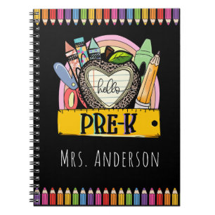 Hej Pre k, Pre K Teacher Namn Anteckningsbok