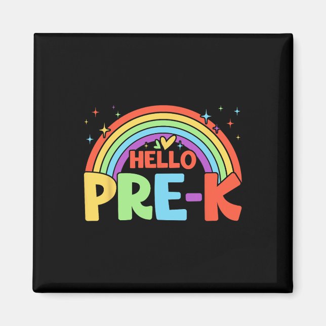 Hej Pre-k Rainbow Lärare Squad Tillbaka Till Skola Magnet (Framsidan)