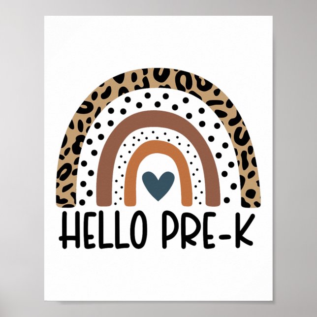 Hej Pre-k Rainbow Lärare Team Pre-k Squad Flickor Poster (Framsidan)