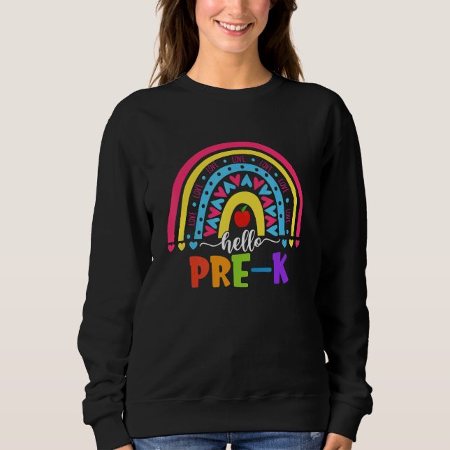 Hej Pre K Rainbow Team Hej Preschool Sten Squ T Shirt (Framsida)
