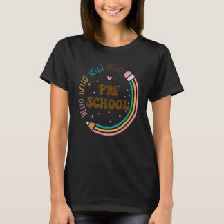 Hej Pre K Retro Groovy Back to school Vibes Kind T Shirt