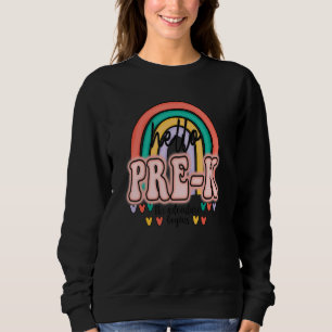 Hej Pre K Retro Regnbåge Grafik För Kvinnor Och Te T Shirt