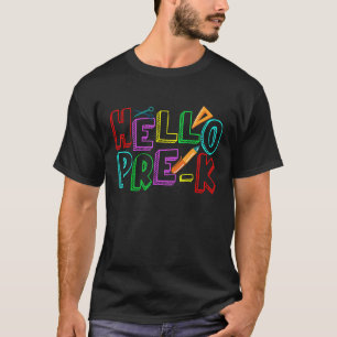 Hej Pre K Roligt Back to school Lärare T Shirt