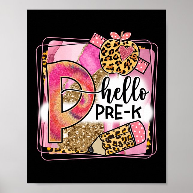 Hej Pre-K Team PreK Back to school Lärarflickor Poster (Framsidan)