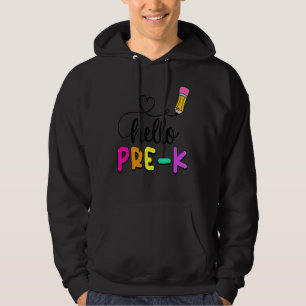 Hej Pre K Tillbaka Till Skolan Lärare Barn Elev Pe Hoodie