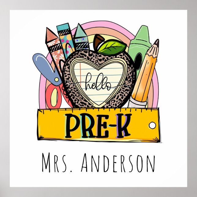 Hej Pre-K tillbaka till skolan Poster (Framsidan)