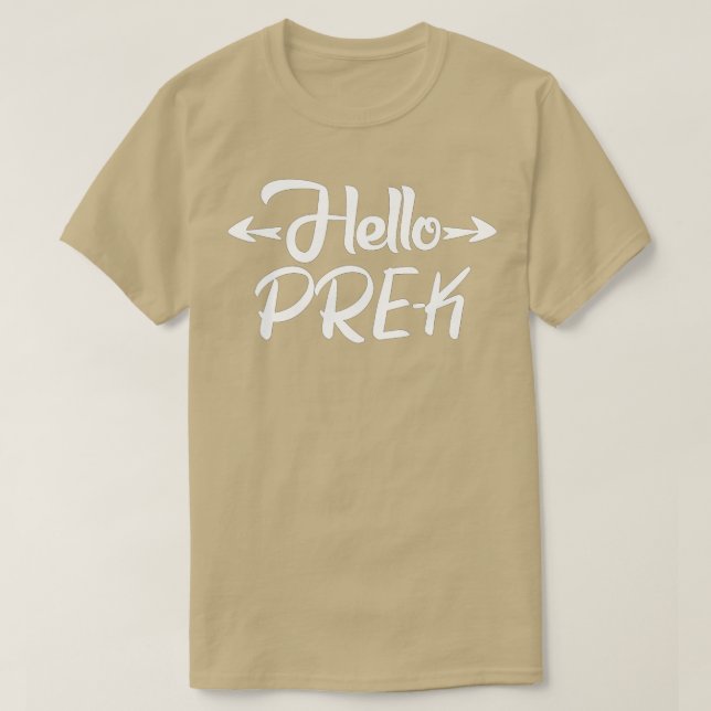 Hej PreK första dagen av PreK Preschool Gift T Shirt (Design framsida)