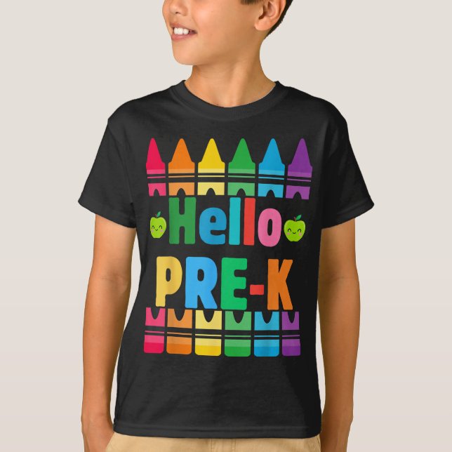 Hej Prek Pencil Back to school Lärare Student T Shirt (Framsida)