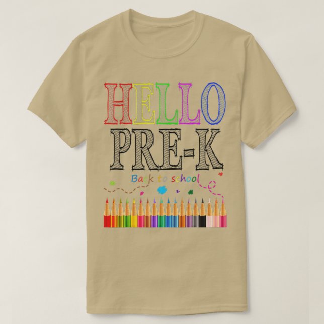 Hej PreK Preschool Underbar Gift Back School T Shirt (Design framsida)