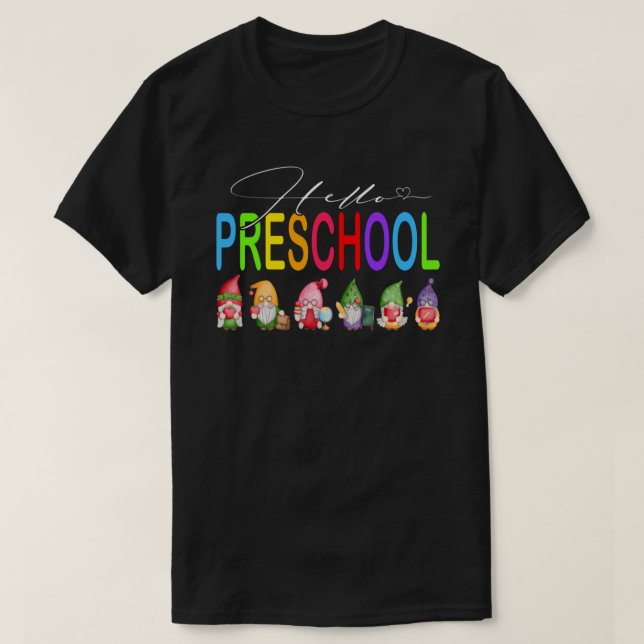 Hej Preschool Back to school Gnomes T Shirt (Design framsida)