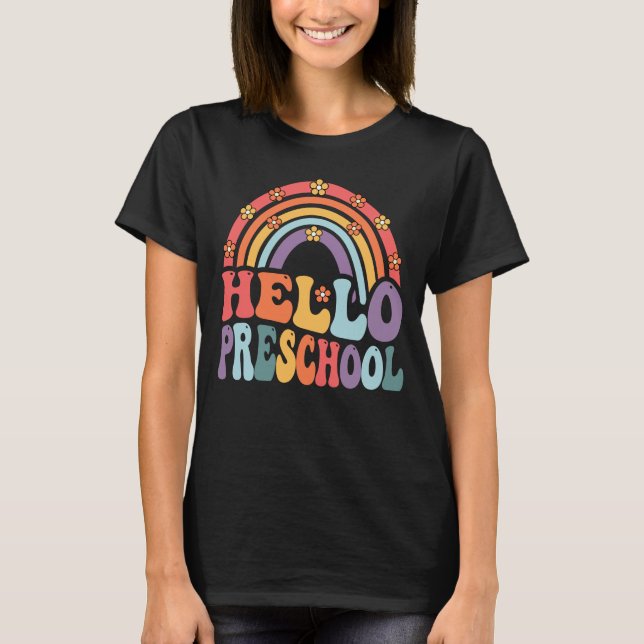 Hej Preschool Boho Rainbow Back to school T Shirt (Framsida)