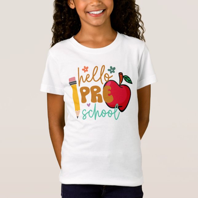 Hej Preschool Första skoldagen T Shirt (Framsida)