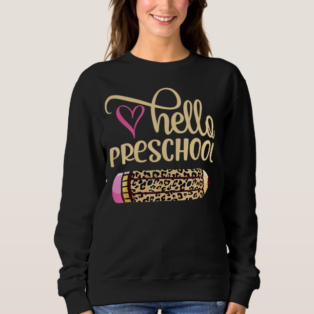 Hej Preschool Leopard Pencil Back to school 1 T Shirt (Framsida)