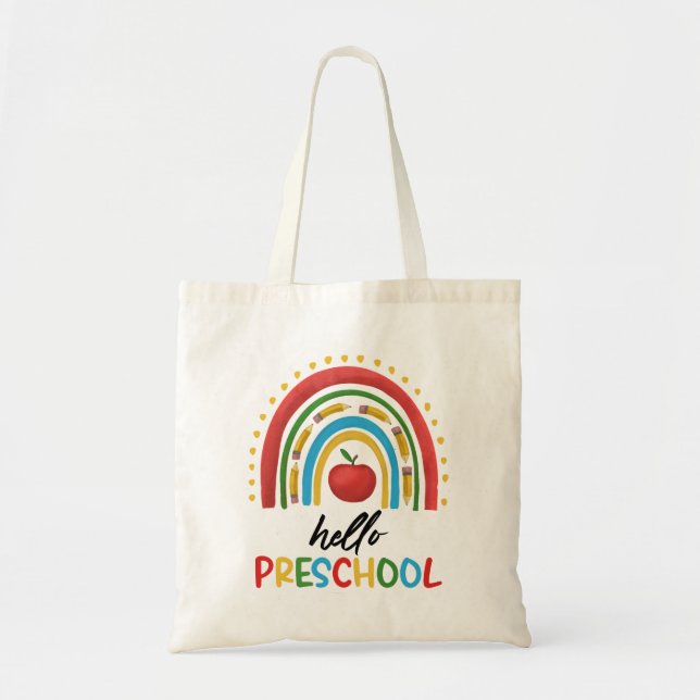 Hej Preschool Pre School Rainbow Back to school Tygkasse (Framsidan)