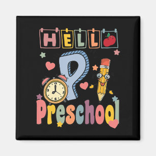 Hej Preschool Retro Teacher Småbarn Girls Tillbaka Magnet