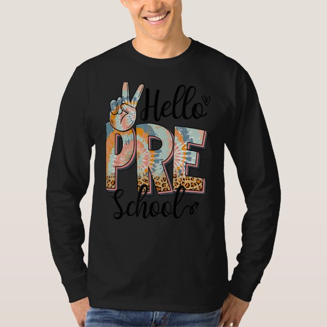 Hej Preschool Teacher Boho Leopard första dagen T Shirt (Framsida)