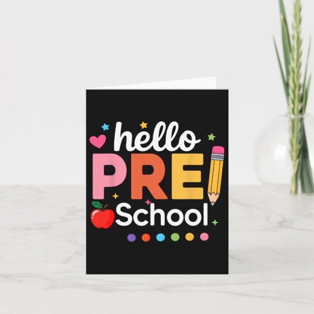 Hej Preschool Teacher Kids Team Förk Pre K Back Kort (Framsida)