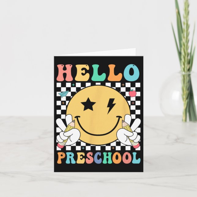 Hej Preschool Teacher Kids Team Förk Pre K Back Kort (Framsida)