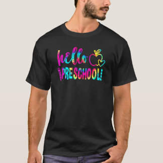 Hej Preschool Tie Dye Teacher Student tillbaka til T Shirt