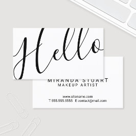 Hej | Professionell Modern Black and White Visitkort