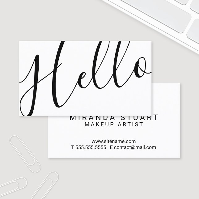 Hej | Professionell Modern Black and White Visitkort (Skapare uppladdad)