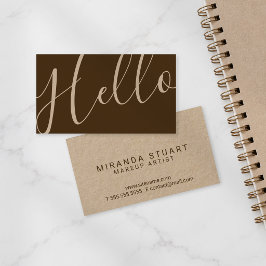 Hej | Professionell Modern Skript Kraftpapper Visitkort