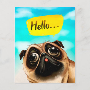 Hej Pug Gift Idea, Pug Owner, Hund älskare Gift Flygblad