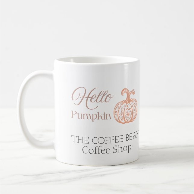Hej Pumpa Höst Café Varumärkesdesign för Hösten Kaffemugg (Vänster)
