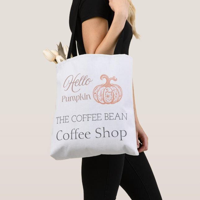 Hej Pumpa Höst Café Varumärkesdesign för Hösten Tygkasse (Närbild)