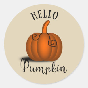 Hej pumpa vattenfärgsfall hösten hösten runt klistermärke