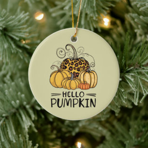 Hej Pumpkin Älskare, hösten Thanksgivna in Julgransprydnad Keramik