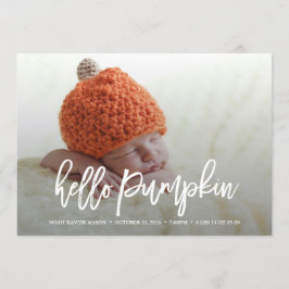 Hej Pumpkin Birth Notice Meddelande