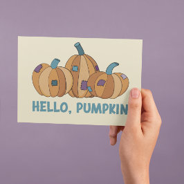 Hej, Pumpkin Blank Fall Autumn Pumpkins Vykort