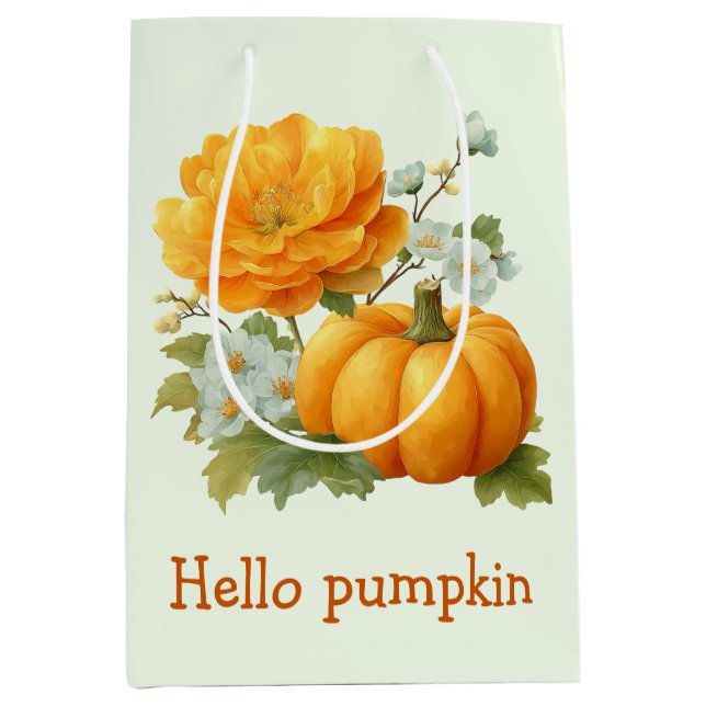 Hej Pumpkin Blommigt Halloween Design Design (Framsidan)