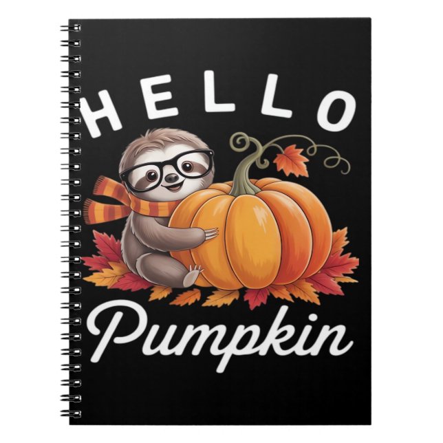 Hej Pumpkin - Cute Fall Sloth Höst löv Foli Anteckningsbok (Framsidan)