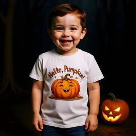 Hej Pumpkin Cute Halloween Lycklig Pumpkin Design T Shirt